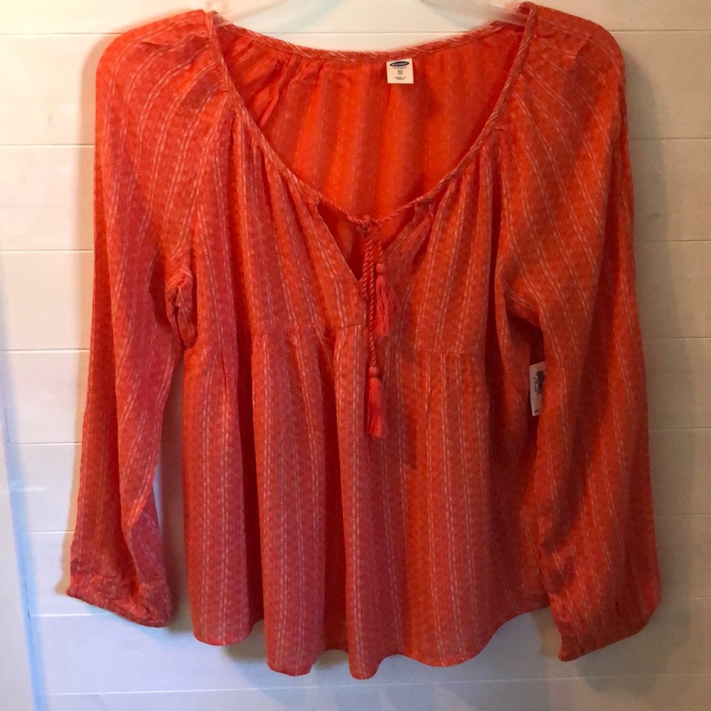 NWT orange and white top